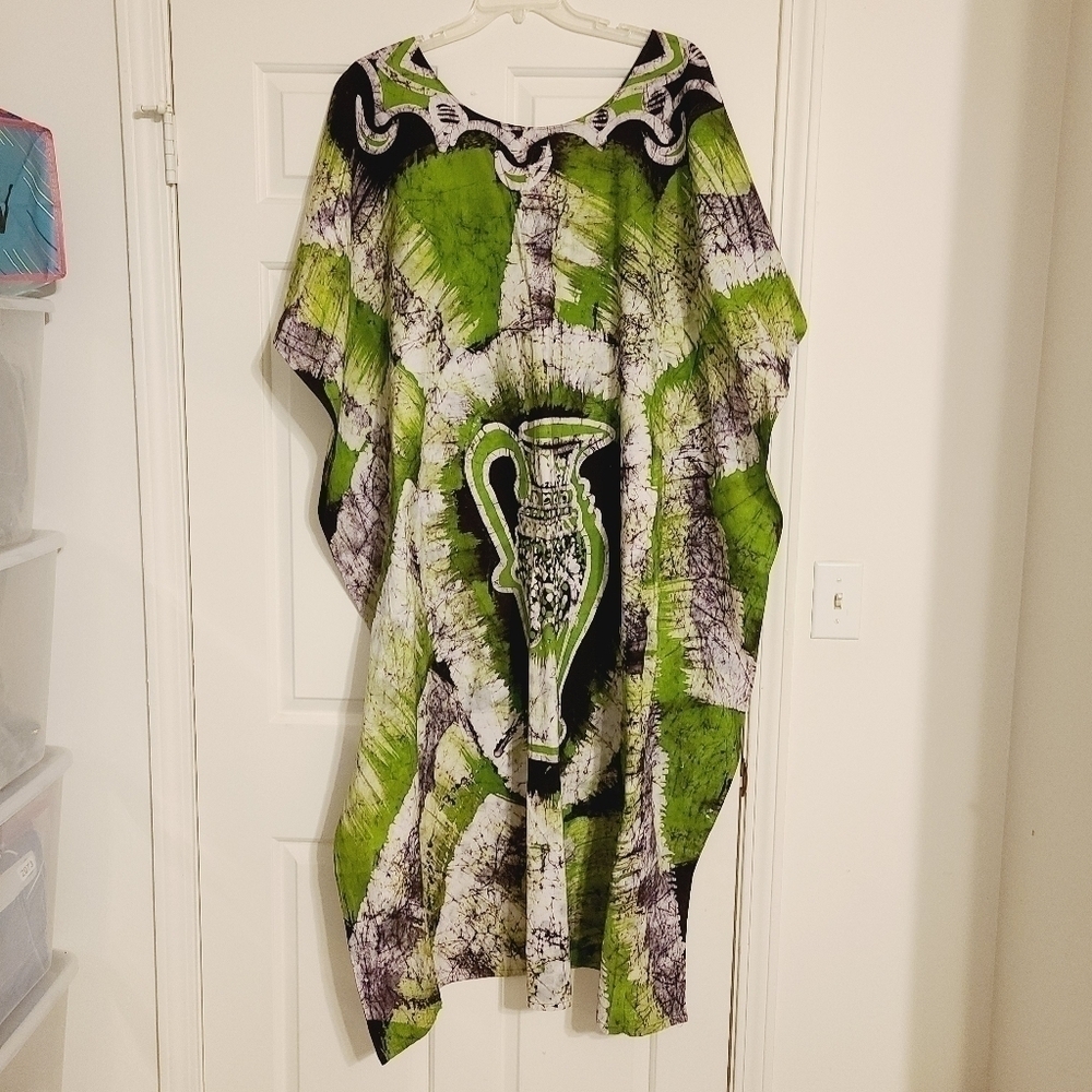 Unbranded | Women's Ankara Print Mumu or Oversized Maxi Length Dress (One Size) - Picture 11 of 12